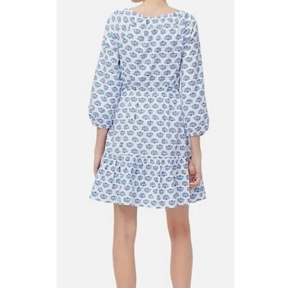 J. Crew White Blue Seashell Print Dress - Picture 2 of 7